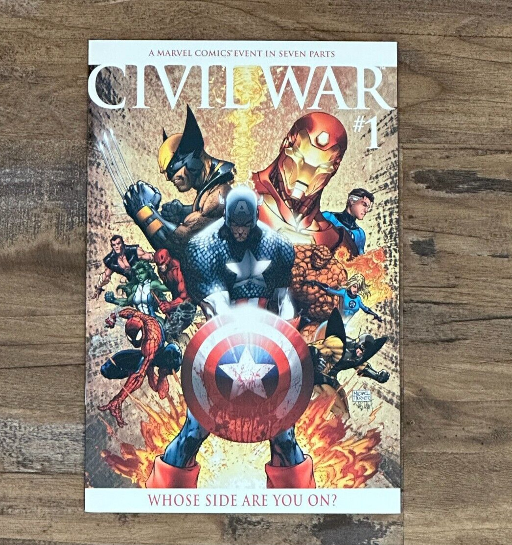 Captain America Civil War #1 1:25 Michael Turner Variant Cover - Marvel 2006
