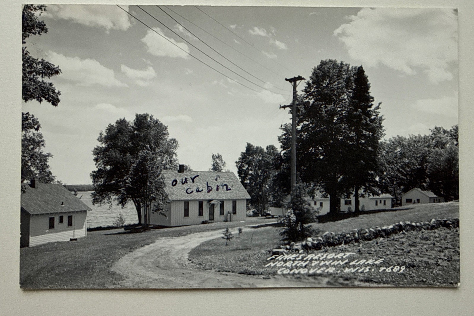 Conover Wisconsin WI 1951 Fink's Resort Cabins North Twin Lake RPPC Postcard Conover Wisconsin WI 1951 Fink's Resort Cabins North Twin Lake RPPC Postcard