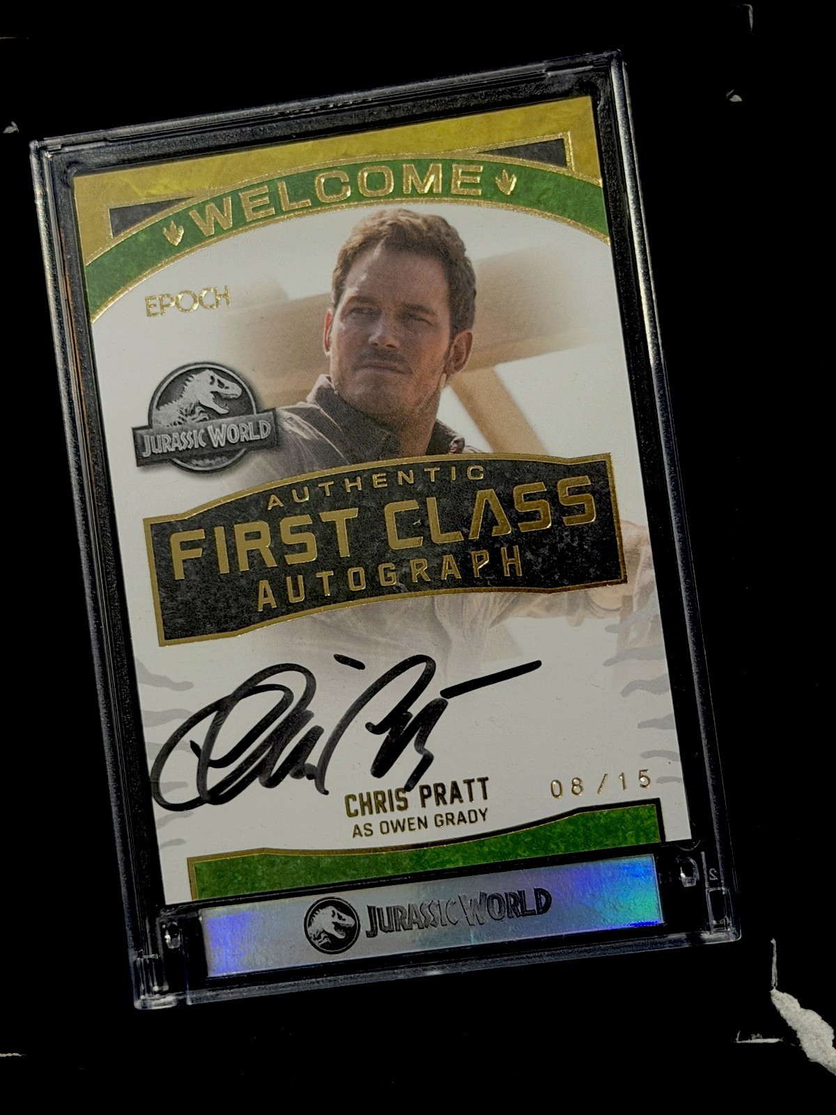 2025 EPOCH Jurassic Park World Chris Pratt as Owen Grady 08/15 Auto First Class 2025 EPOCH Jurassic Park World Chris Pratt as Owen Grady 08/15 Auto First Class