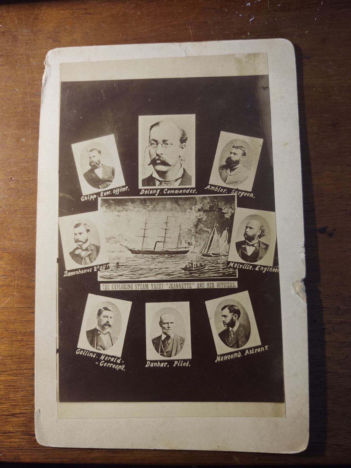 RARE Original Cabinet card Photo Arctic expedition Ill fated USS Jeannette 1879