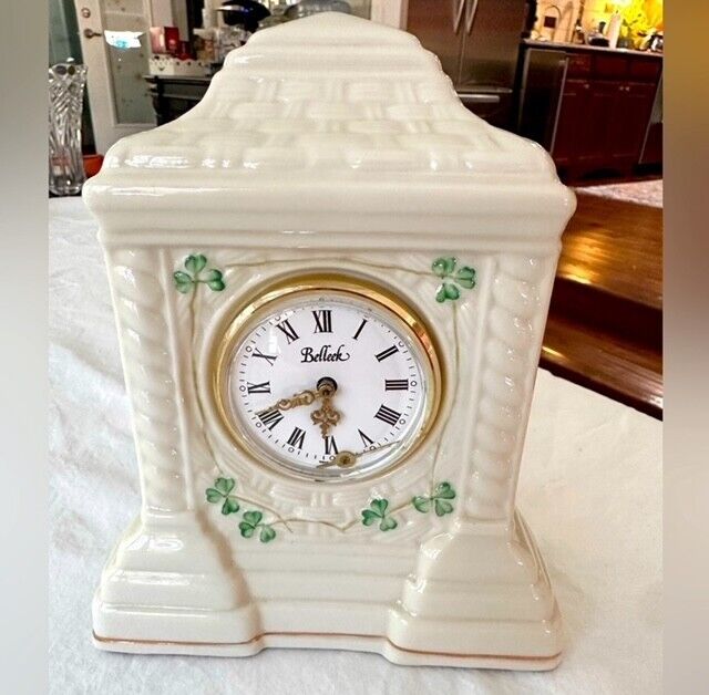 Beleek Clock Imported Porcelain Clock From Ireland 