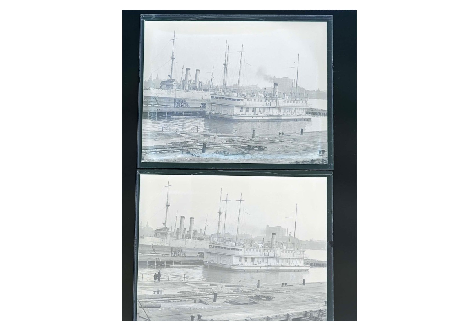 1930 Boston Navy Yard US Navy Torpedo Test Barge Newport RI Glass Negs (2) OOAK 1930 Boston Navy Yard US Navy Torpedo Test Barge Newport RI Glass Negs (2) OOAK