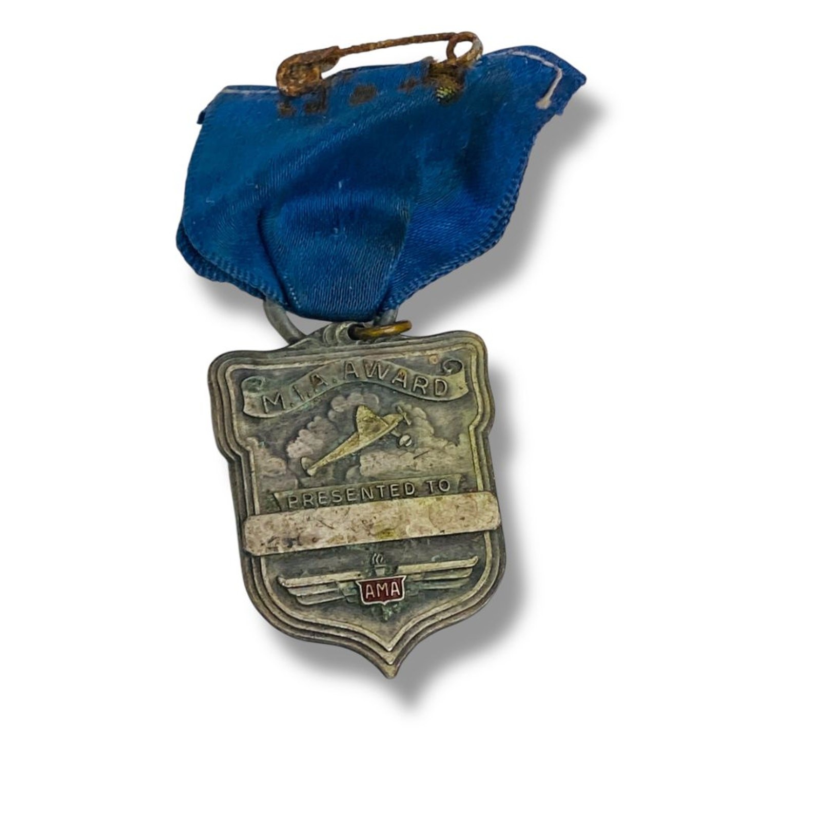 Vintage M.I.A. Award Medal on Ribbon AMA Not Engraved 1.5" Vintage M.I.A. Award Medal on Ribbon AMA Not Engraved 1.5"