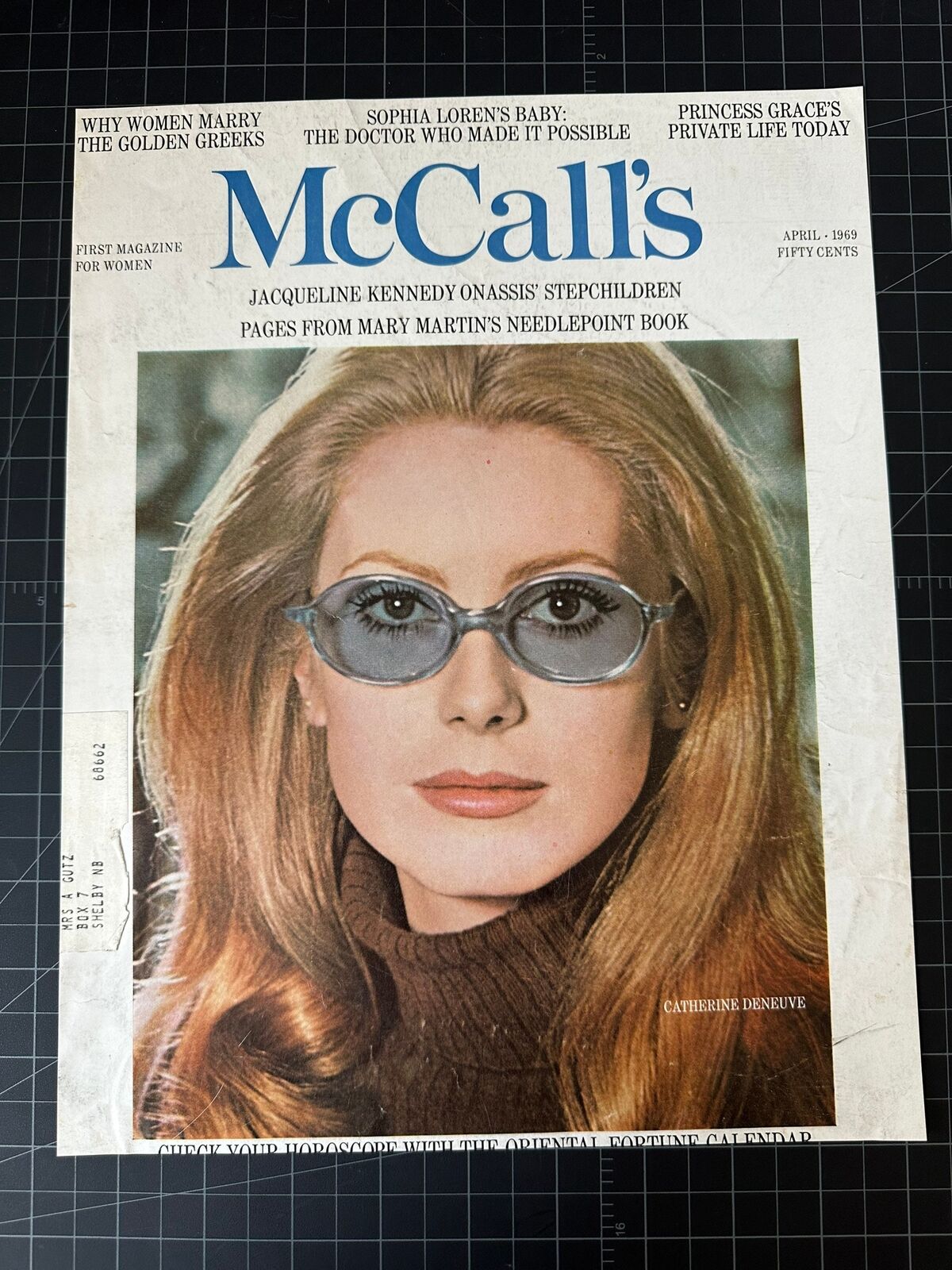 Vintage 1969 McCall’s Magazine Cover - Catherine Deneuve - COVER ONLY