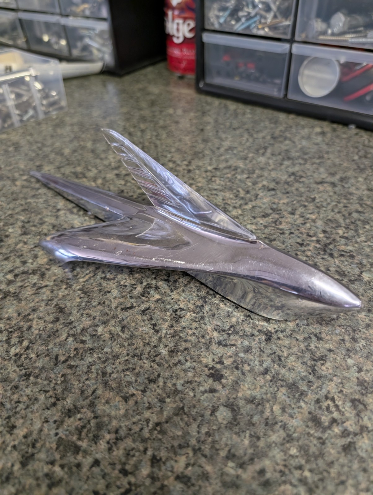 1951 Ford Hood Ornament Original Chrome, New oem Plastic Wing Insert 1951 Ford Hood Ornament Original Chrome, New oem Plastic Wing Insert
