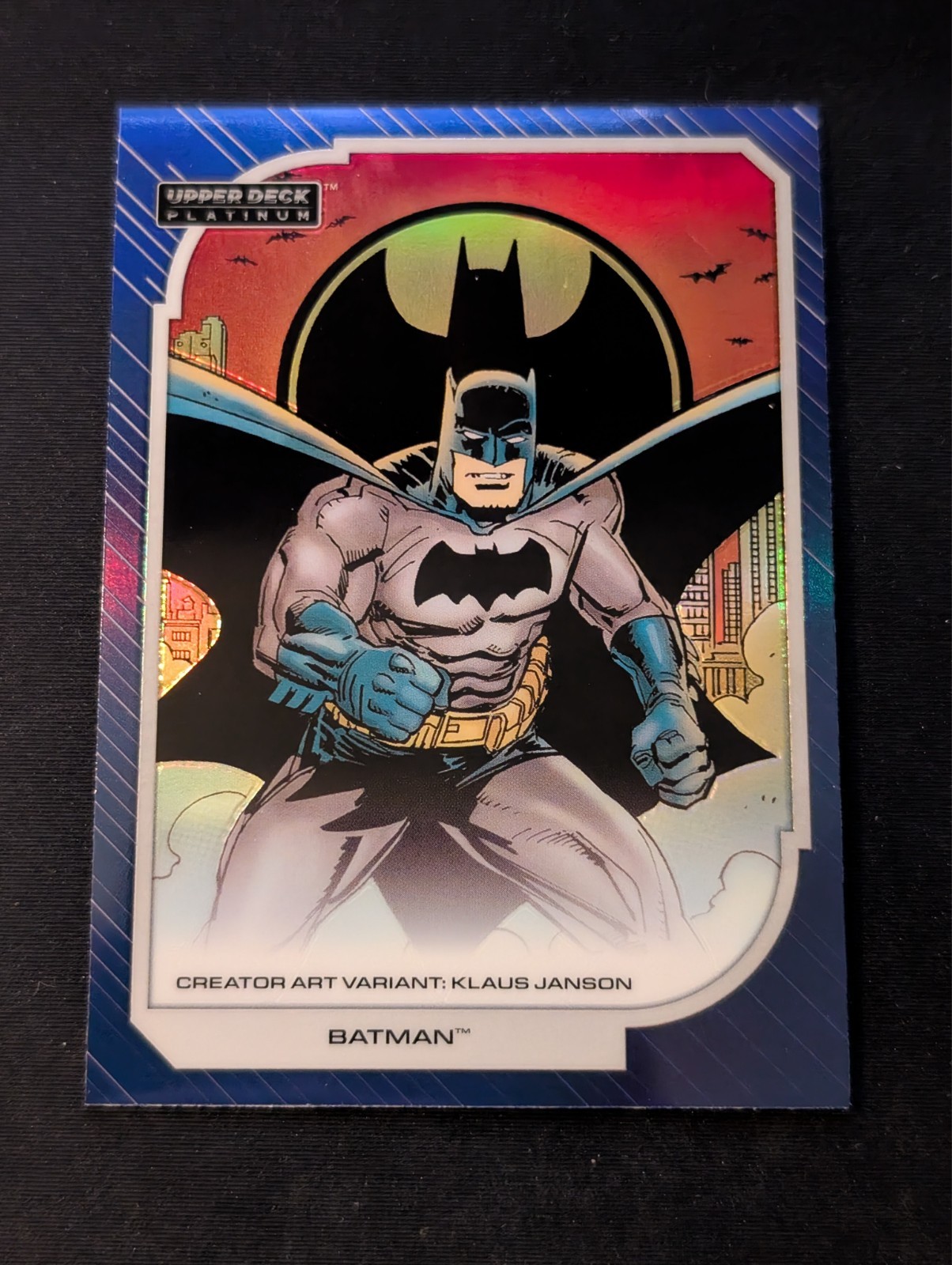 2026 Upper Deck DC Platinum Batman Creator Art Variant Blue Rainbow Parallel 2026 Upper Deck DC Platinum Batman Creator Art Variant Blue Rainbow Parallel