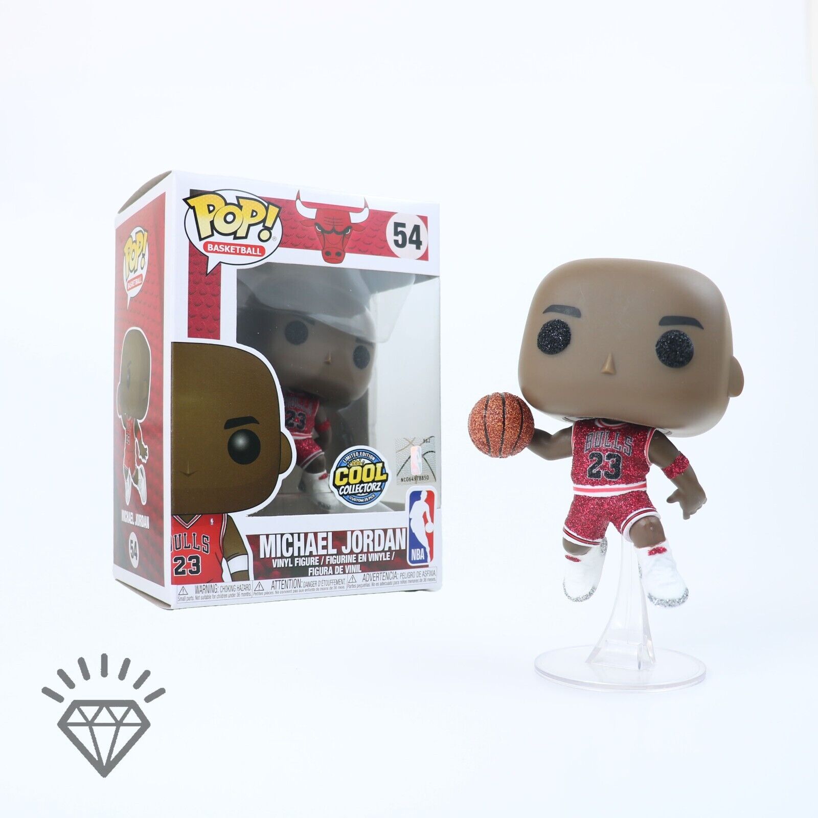 Funko Pop NBA #54 Michael Jordan Glitter Cool Collectorz Custom RARE LE 25pcs