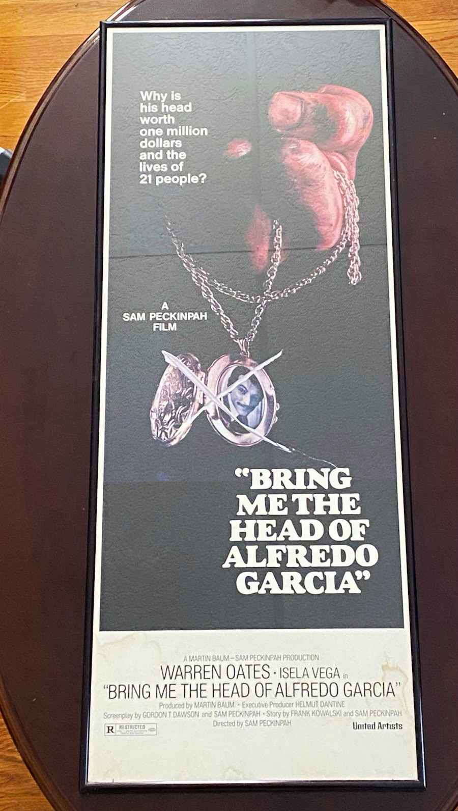 Original 1974 Sam Peckinpah Alfredo Garcia Framed Movie Poster Insert Art Framed Original 1974 Sam Peckinpah Alfredo Garcia Framed Movie Poster Insert Art Framed