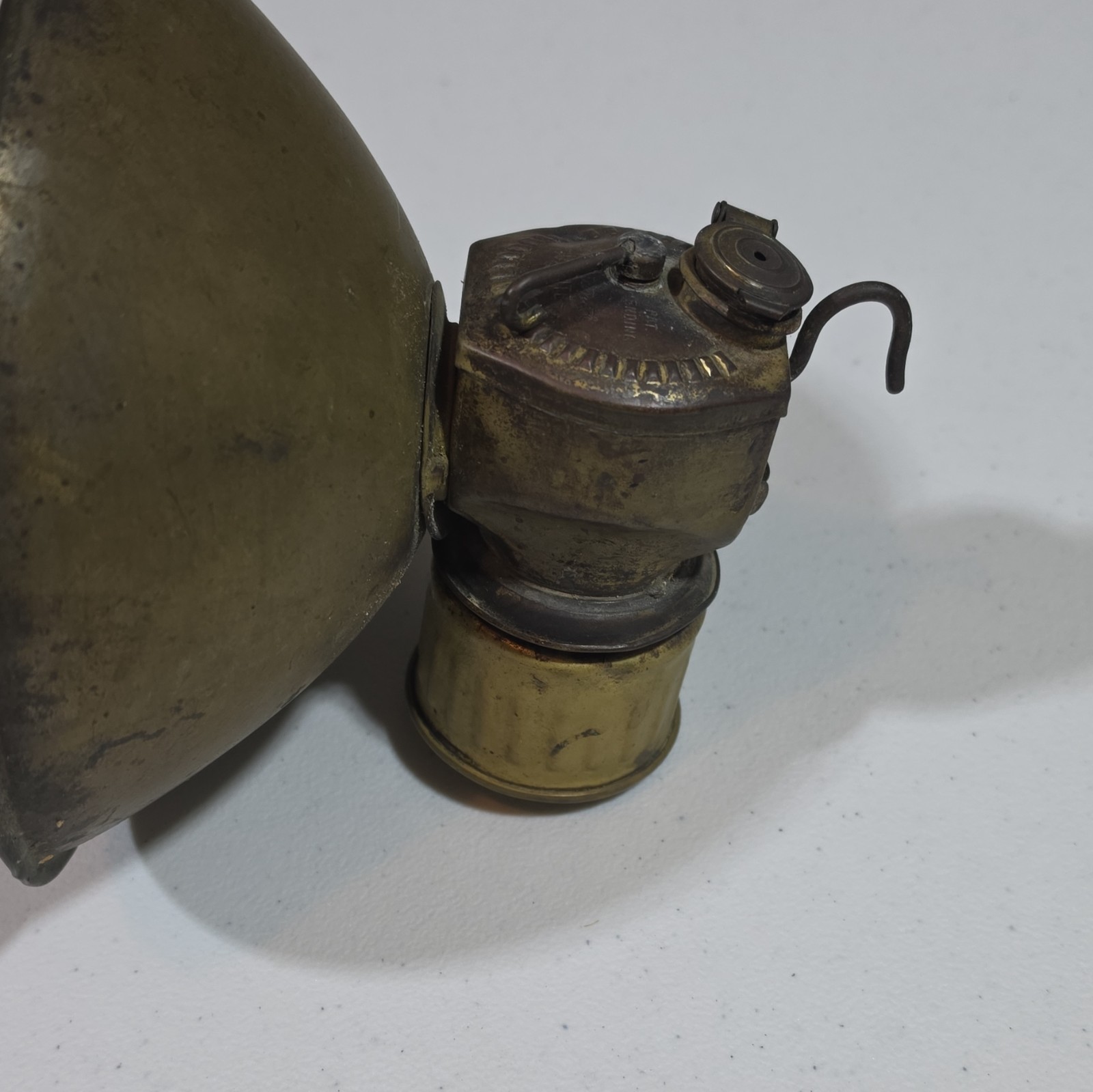 American Justrite Vintage Carbide Miner Mining Lamp Reflector Shade (Marked)