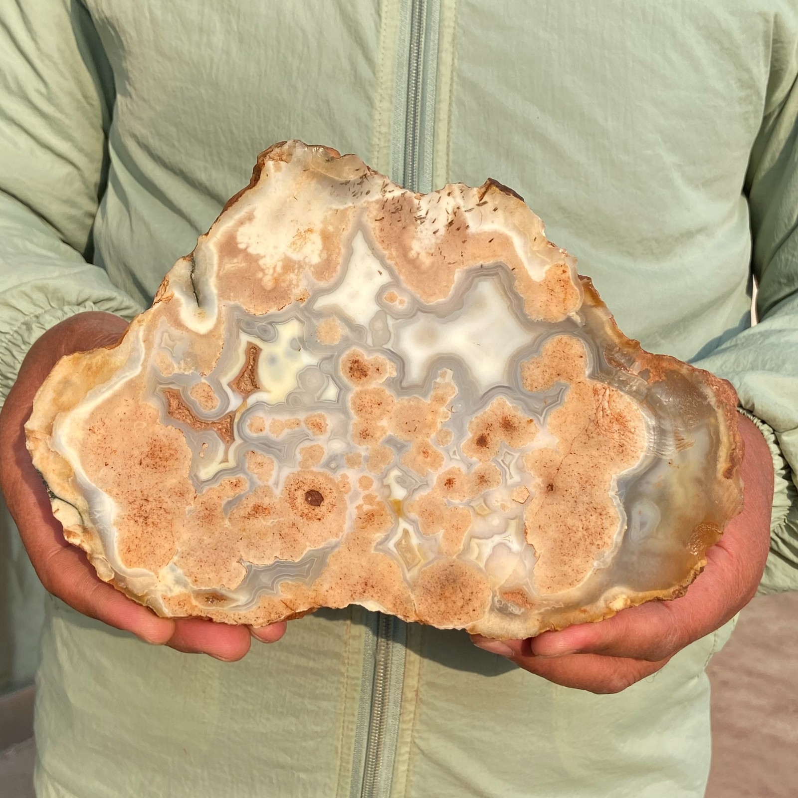 2.84LB Rare Natural Colourfu Agate Slice Quartz Crystal Mineral Specimen Healing 2.84LB Rare Natural Colourfu Agate Slice Quartz Crystal Mineral Specimen Healing