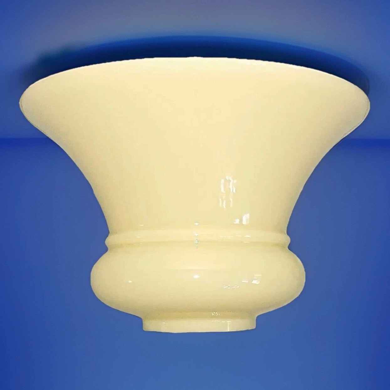 Antique 1920's-30's Art Deco Victorian Custard Glass Chandelier Slip Shade Qty 3 Antique 1920's-30's Art Deco Victorian Custard Glass Chandelier Slip Shade Qty 3
