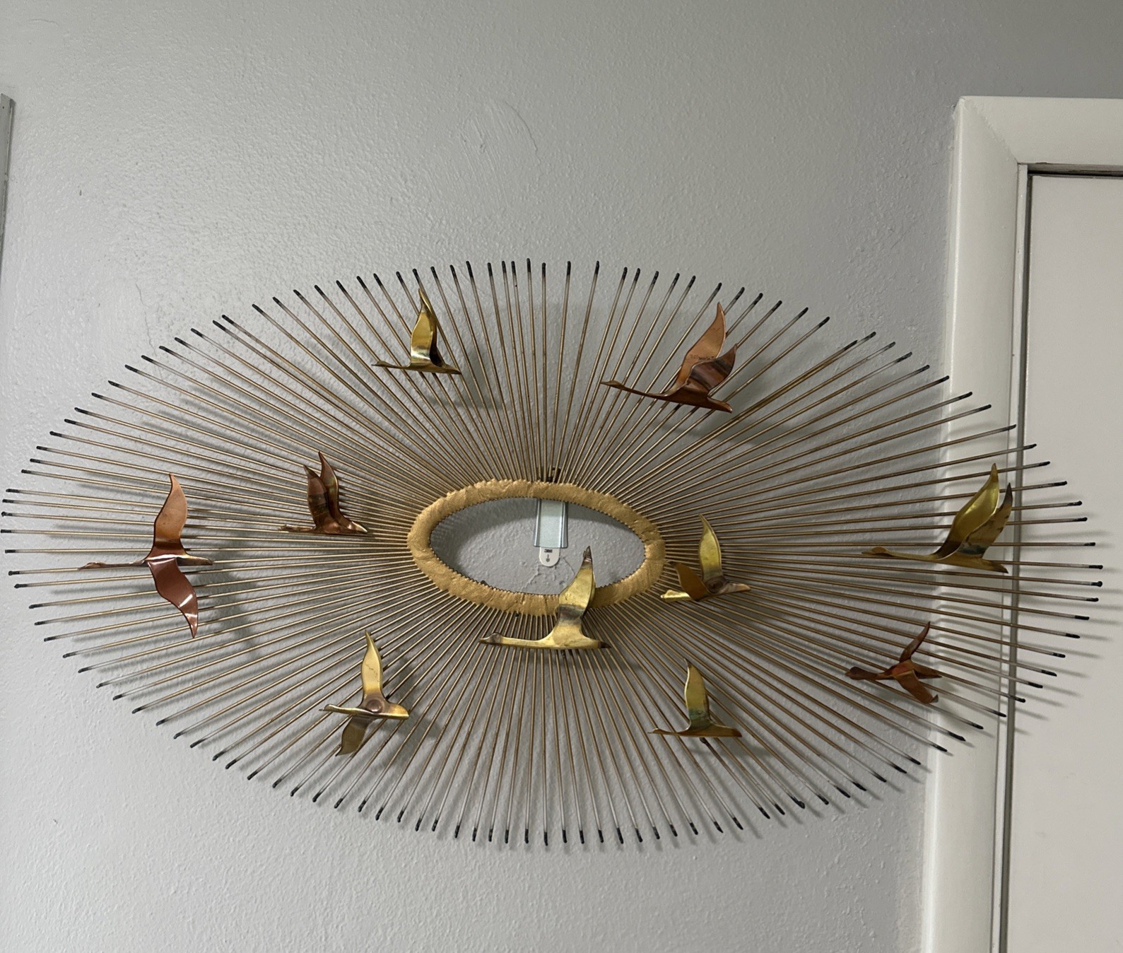 MCM Vintage C. Jere style Sunburst Birds in Flight mixed metal unsigned MCM Vintage C. Jere style Sunburst Birds in Flight mixed metal unsigned