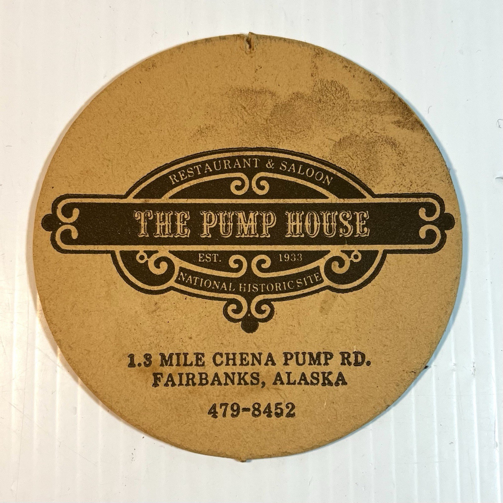 Vintage Fairbanks Alaska coaster The Pump House Restaurant & Saloon Vintage Fairbanks Alaska coaster The Pump House Restaurant & Saloon