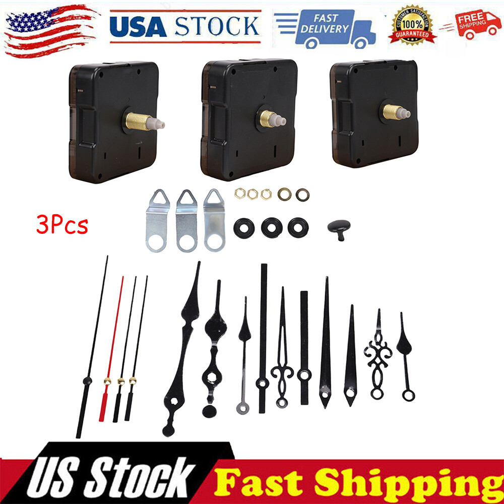 3PCS DIY Wall Quartz Clock Movement Mechanism Replacement Repair Kit Tool Parts 3PCS DIY Wall Quartz Clock Movement Mechanism Replacement Repair Kit Tool Parts