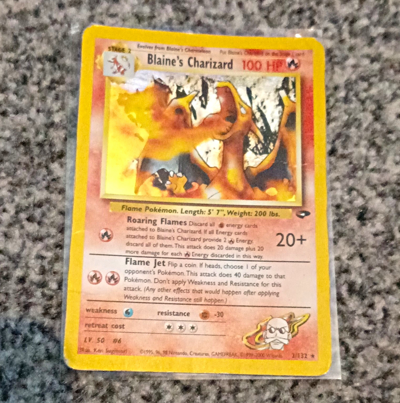 WOTC 2000 Pokemon TCG Gym Challenge Blaine’s Charizard Holo Rare 2/132 100 HP WOTC 2000 Pokemon TCG Gym Challenge Blaine’s Charizard Holo Rare 2/132 100 HP
