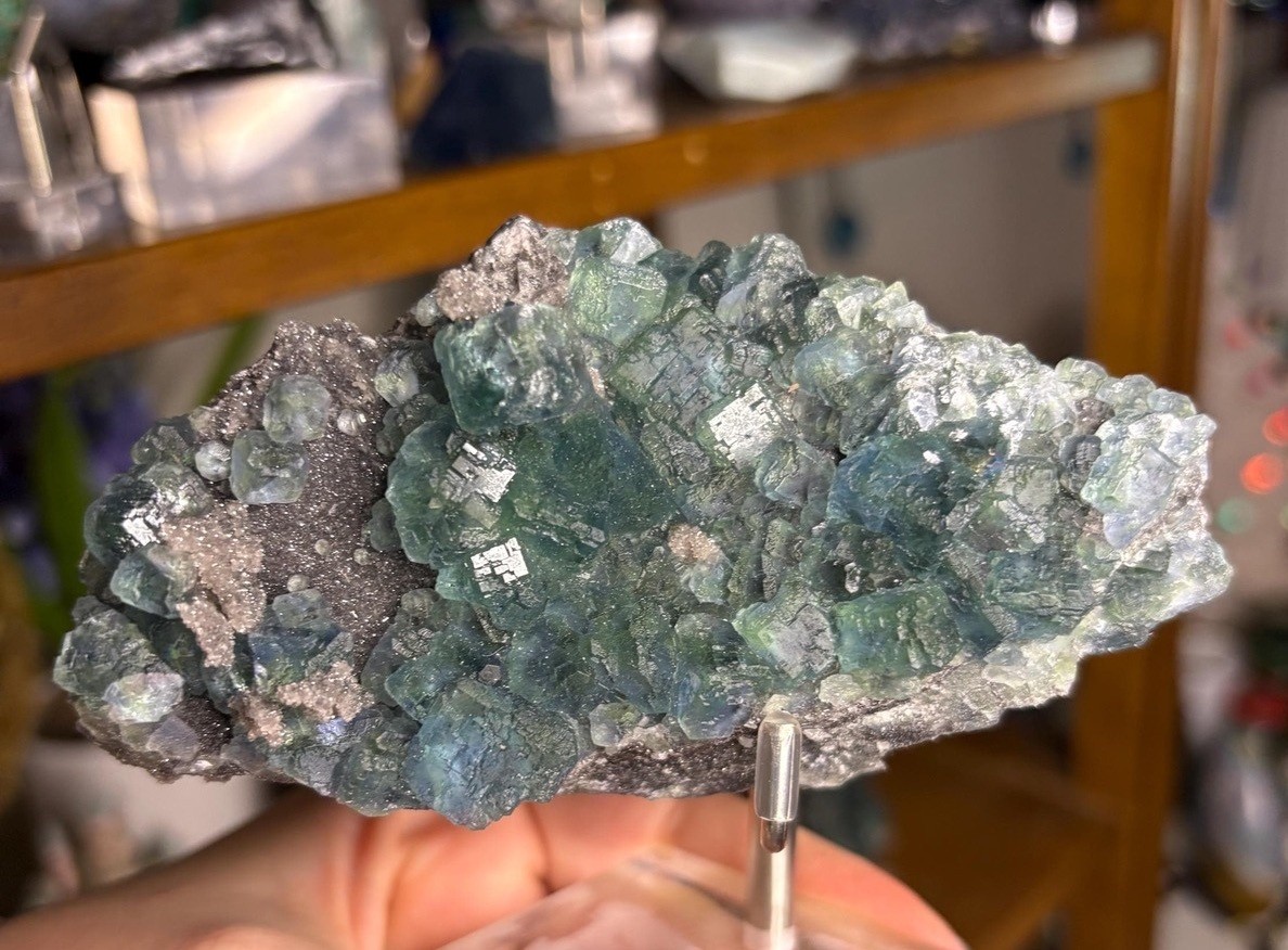 Blue-Green Fluorite on Sphalerite | Natural Mineral Specimen | China
