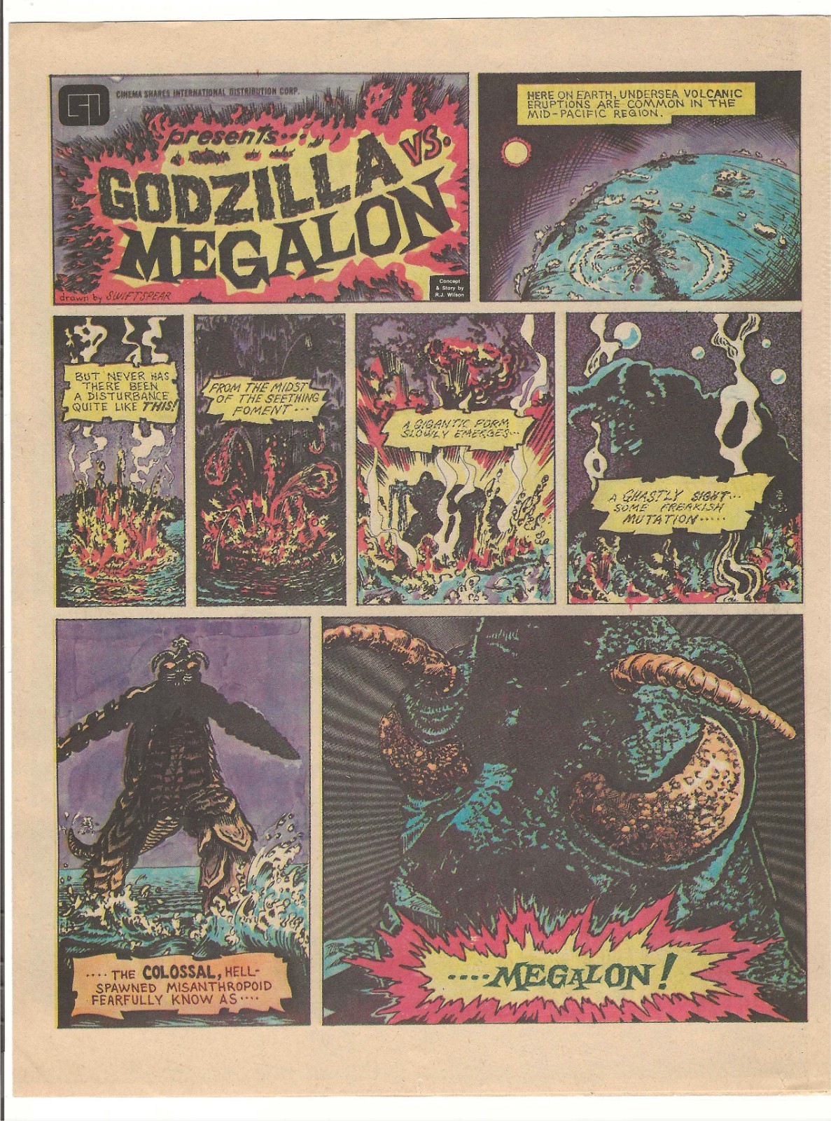 Original 1976 GODZILLA vs MEGALON promo comic - 1st Godzilla in U.S. comics
