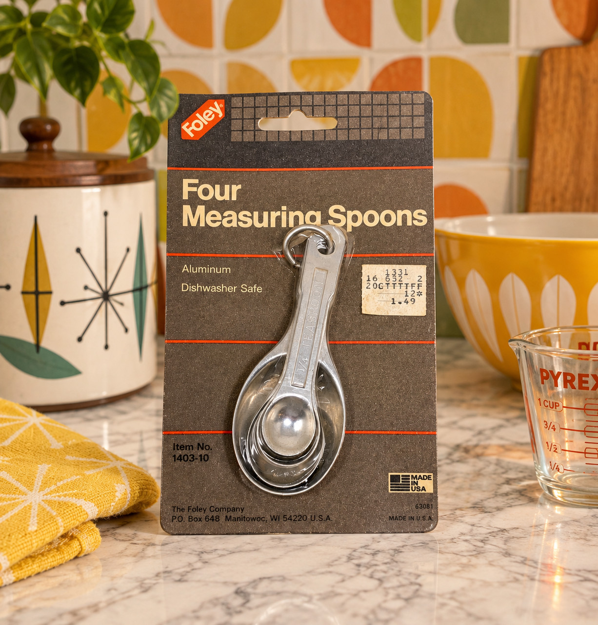 Vintage Foley Aluminum Measuring Spoons Set 4 NOS Sealed USA 1403-10 Vintage Foley Aluminum Measuring Spoons Set 4 NOS Sealed USA 1403-10