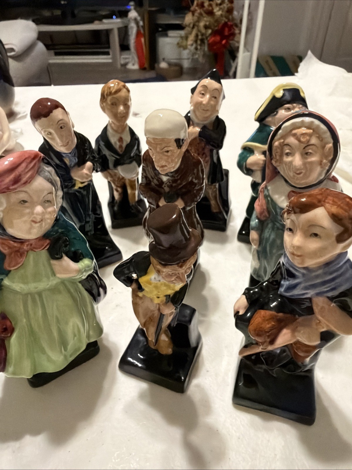 Collection of 9 Vintage Royal Doulton Dickens Porcelain Character Figures Set Collection of 9 Vintage Royal Doulton Dickens Porcelain Character Figures Set