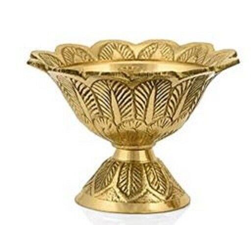 Indian Traditional Brass Devdas Engraved Design  Oil Lamp  For Pooja 1 Pcs
