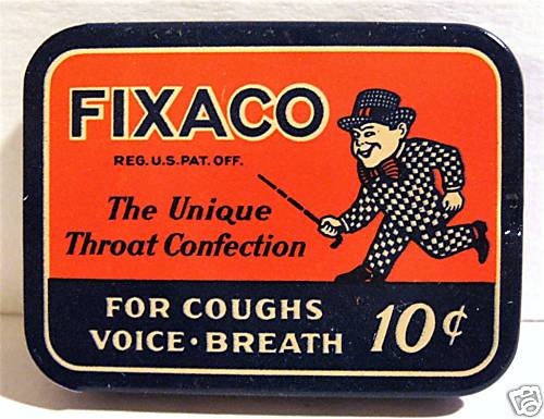 Vintage 1939 Fixaco Medicine Tin / Old Store Stock Vintage 1939 Fixaco Medicine Tin / Old Store Stock
