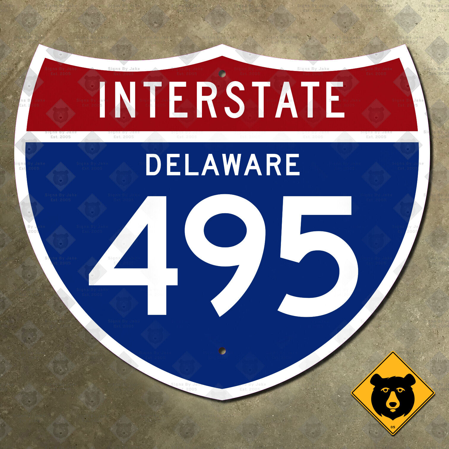 Delaware Interstate 495 highway marker 12x10 Wilmington Claymont