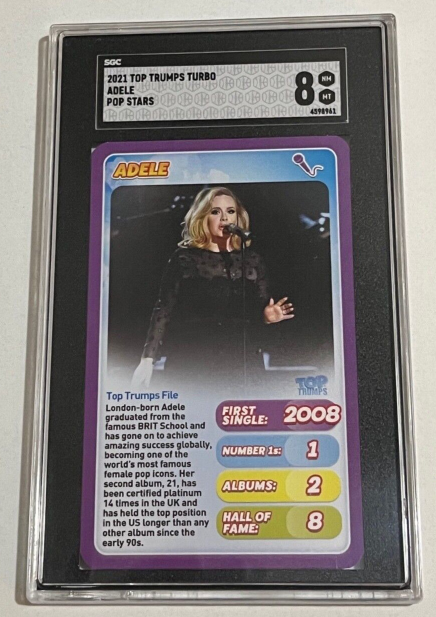 Adele 2021 Top Trumps Turbo Pop Stars Card SGC 8 Near Mint to Mint Celebrity