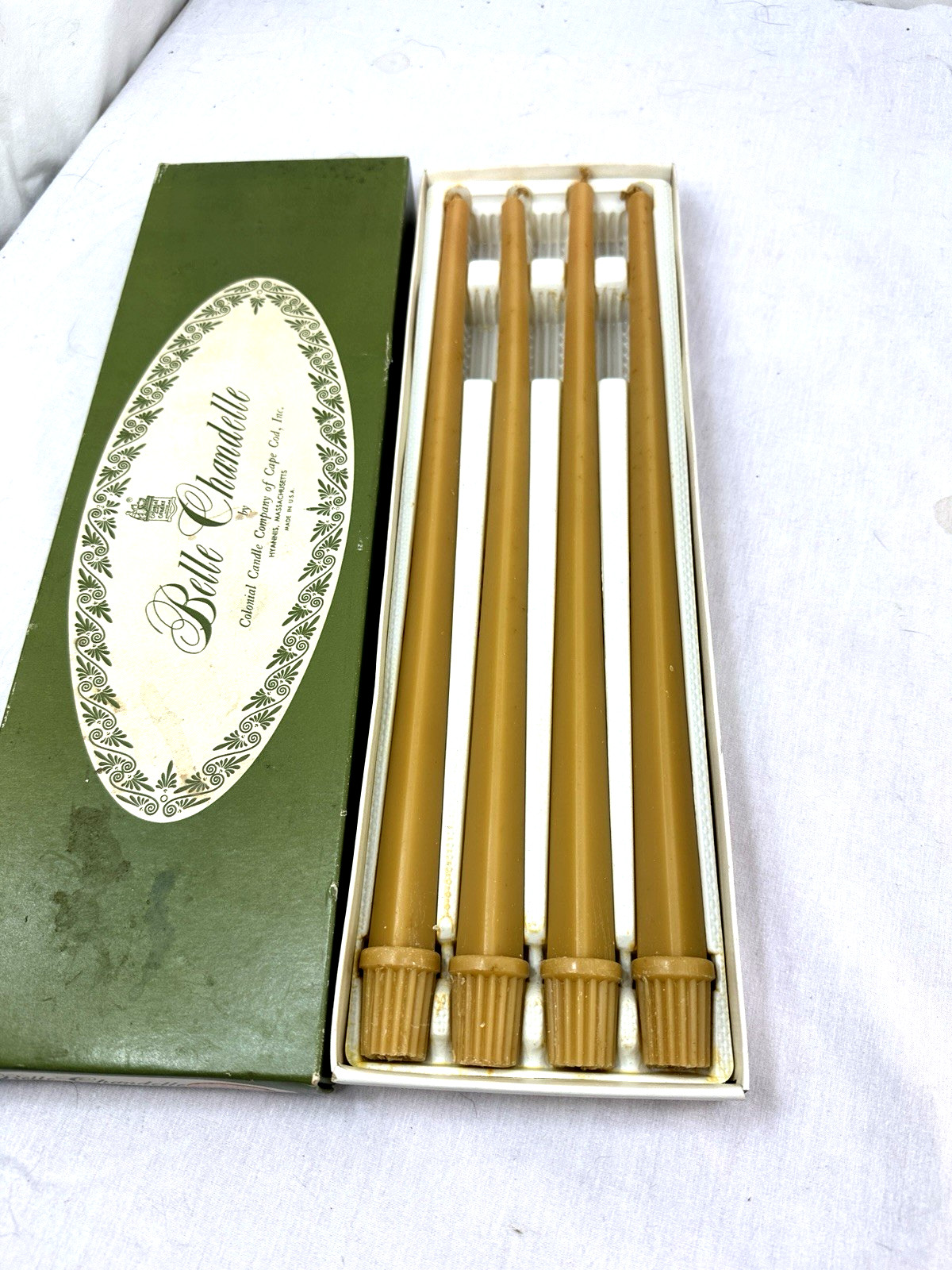 VTG Belle Chandelle by Colonial Candle Cape Cod 4 Tapers Cognac USA Dinner 14" VTG Belle Chandelle by Colonial Candle Cape Cod 4 Tapers Cognac USA Dinner 14"