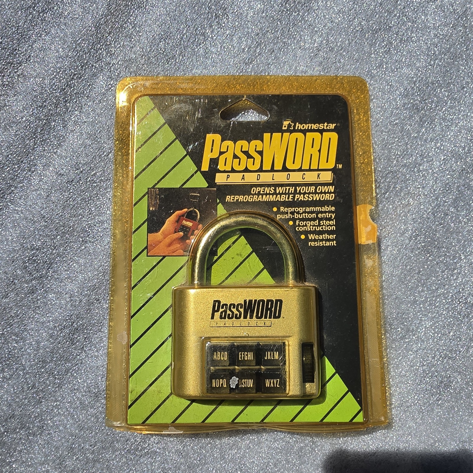 Homestar Password Padlock, Sealed 1990 Packaging. Rare & HTF padlock.