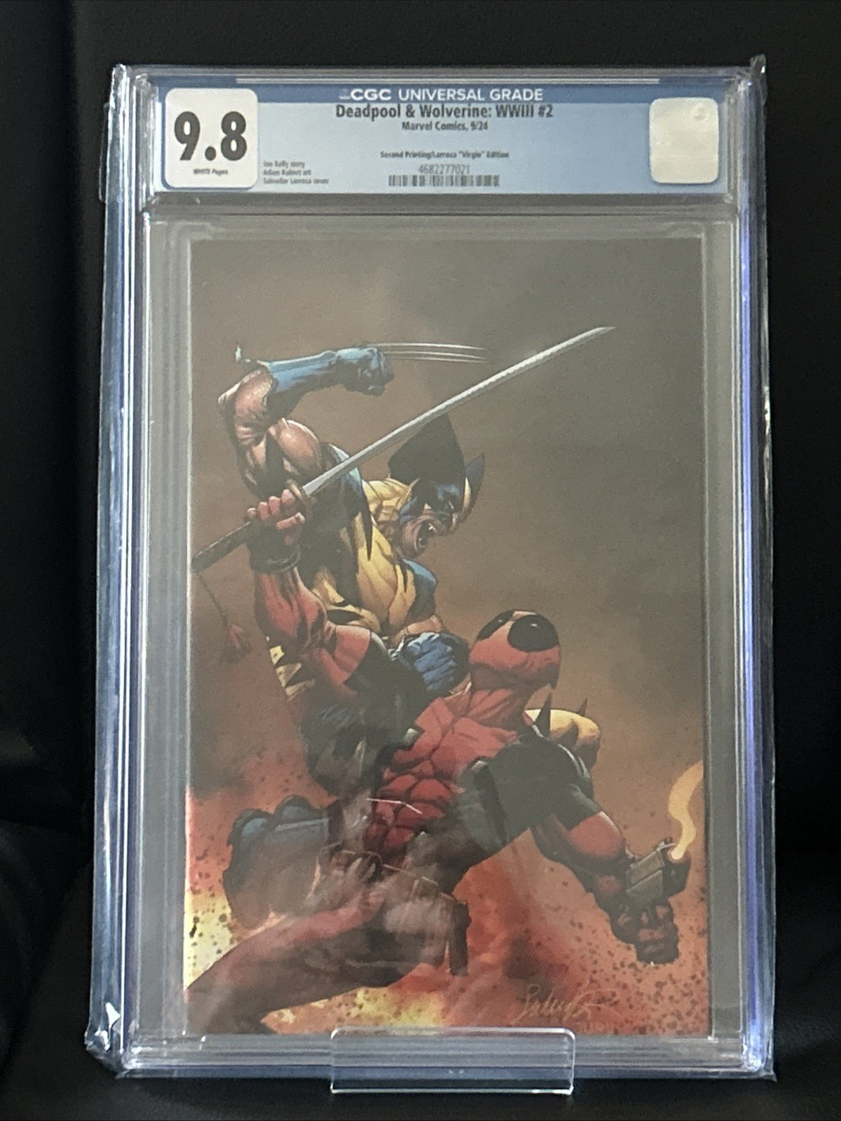 DEADPOOL & WOLVERINE WWIII #2 (2024) 2nd Print 1:25 Larroca Virgin CGC 9.8