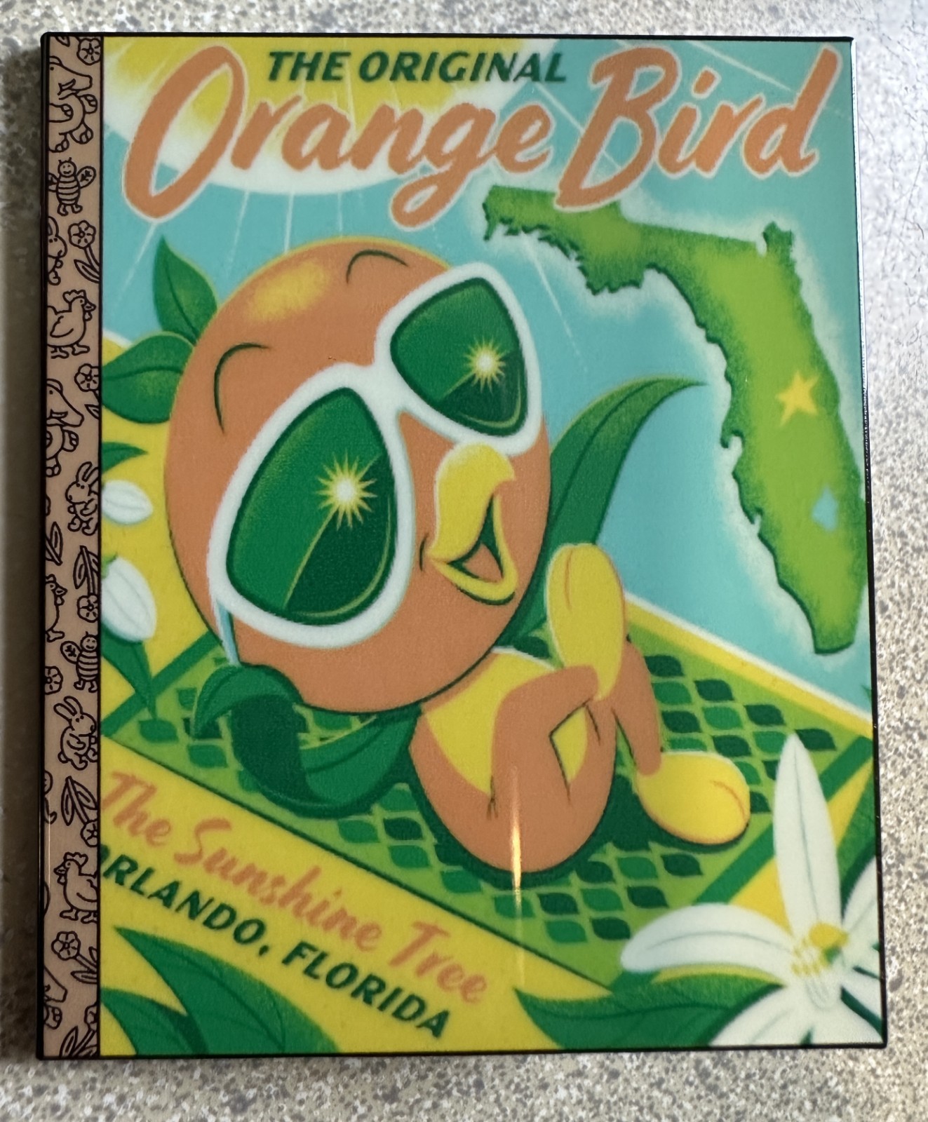 PIN ORANGE BIRD 3" JUMBO FANTASY NEW LITTLE GOLDEN BOOK SUNSHINE TREE BATHING PIN ORANGE BIRD 3" JUMBO FANTASY NEW LITTLE GOLDEN BOOK SUNSHINE TREE BATHING
