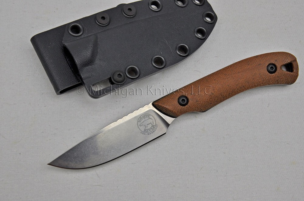 White River Knife - Axiom with Magnacut & Natural Canvas Micarta White River Knife - Axiom with Magnacut & Natural Canvas Micarta