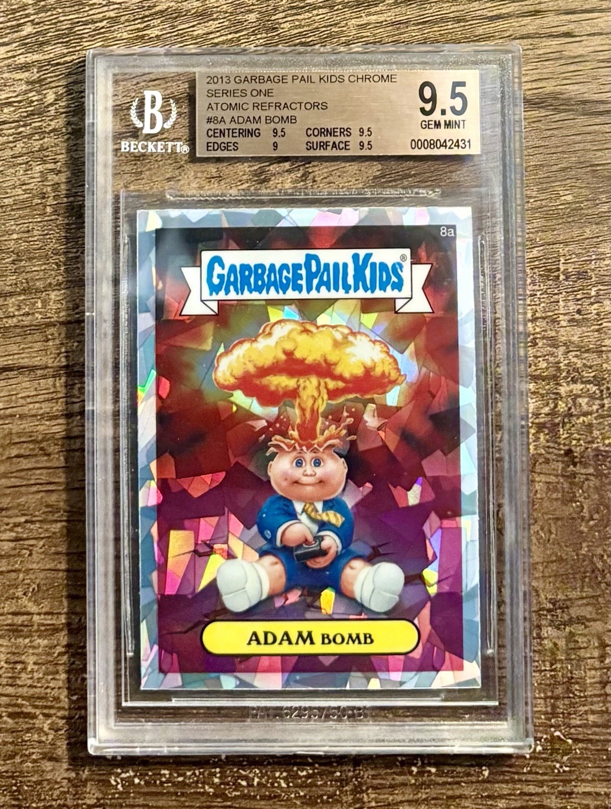 2013 Garbage Pail Kids Chrome Series 1 Atomic Refractor Adam Bomb 8a BGS 9.5 🤯 2013 Garbage Pail Kids Chrome Series 1 Atomic Refractor Adam Bomb 8a BGS 9.5 🤯