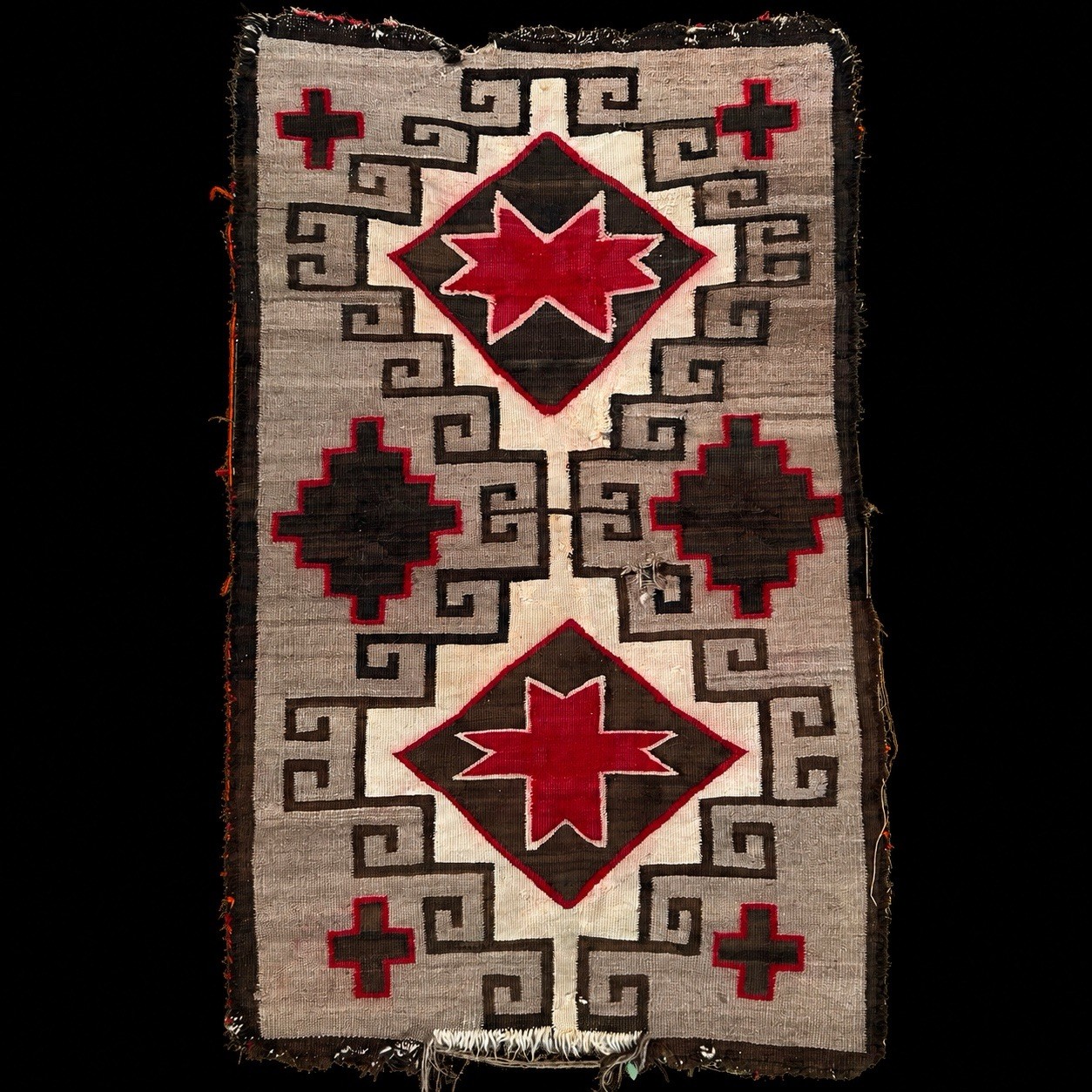 Antique Circa 1920 Navajo Klagetoh Area Wool Rug Diné Native American 28” x 49” Antique Circa 1920 Navajo Klagetoh Area Wool Rug Diné Native American 28” x 49”