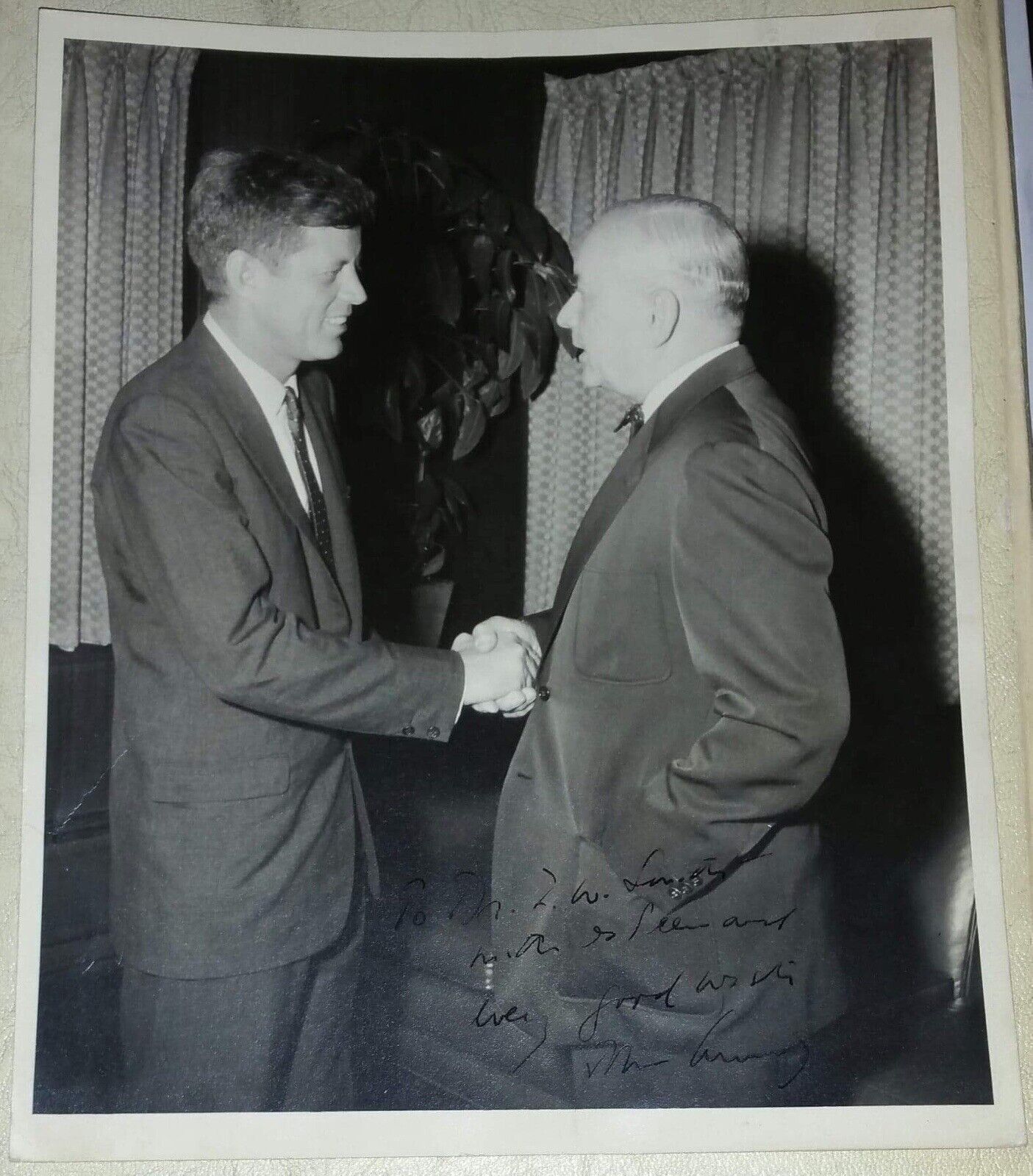 VERY RARE President John F Kennedy Signed Photo As Senator In 1958 Assassination