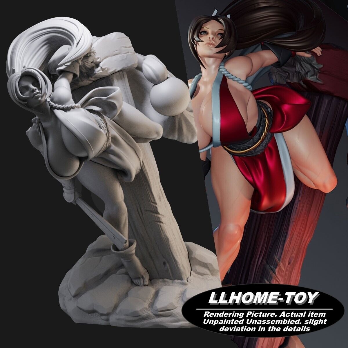 Mai Shiranui Fight 33CM 3D Print Model Kit Unpainted Unassembled GK Figure
