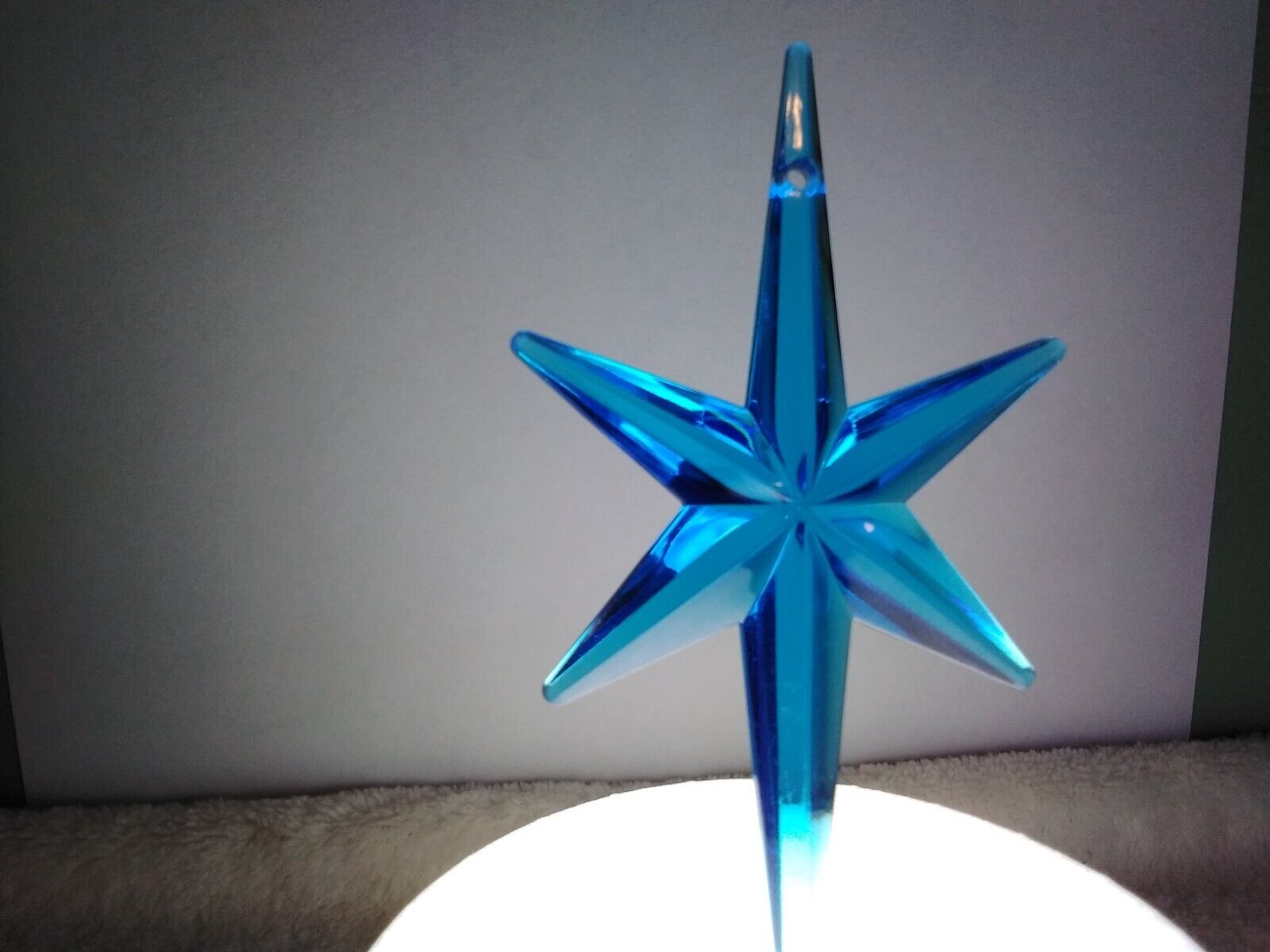 Large Aqua Pentagram Star for Ceramic Christmas Trees.