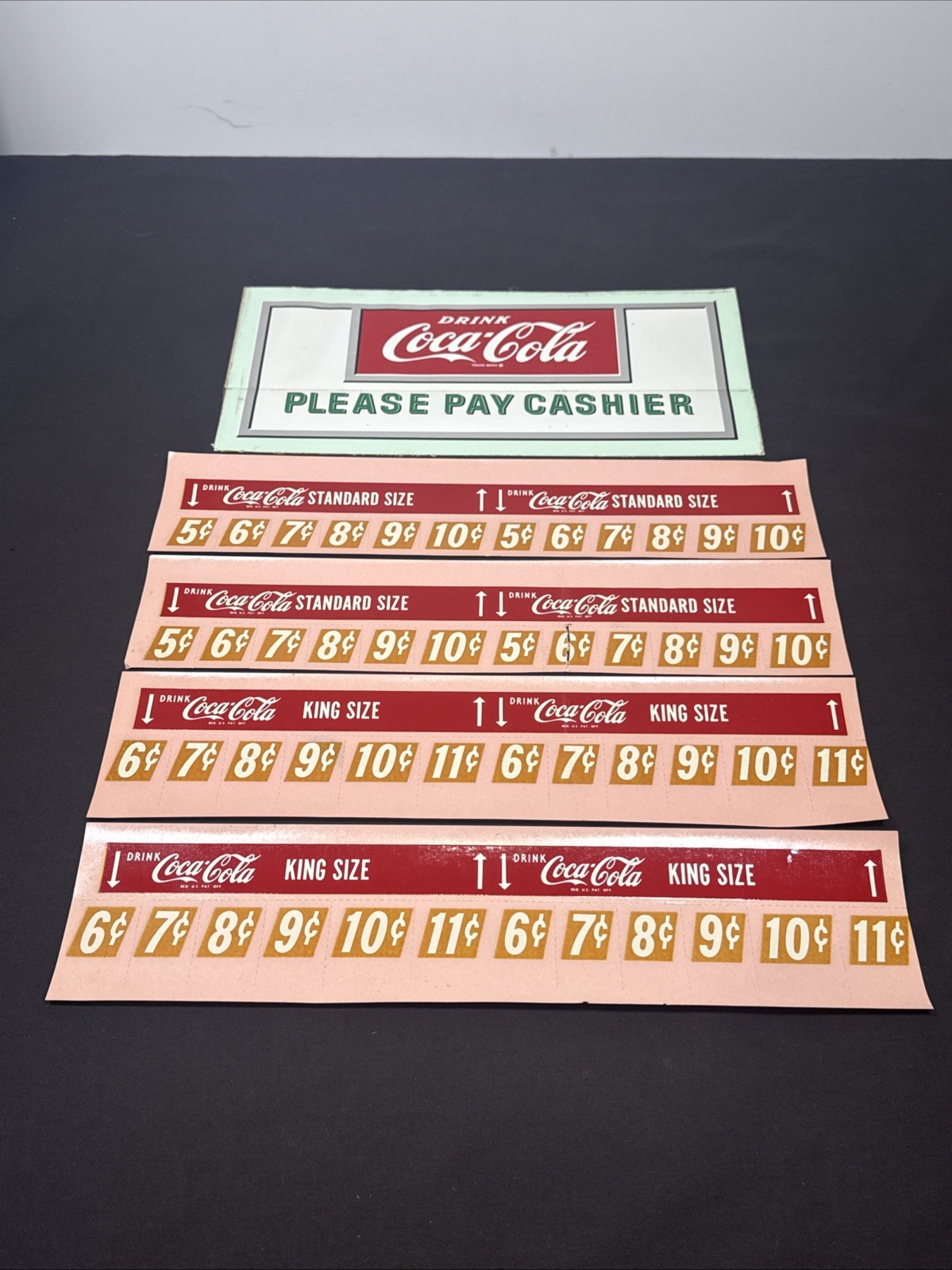 Vintage 1950’s-60’s Coca Cola Vending Machine Unused Stickers Set Vintage 1950’s-60’s Coca Cola Vending Machine Unused Stickers Set
