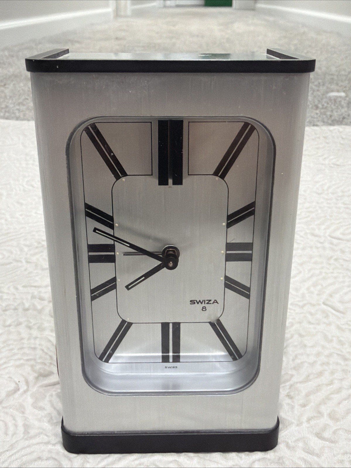 Vintage SWIZA 8 Swiss Made Alarm Mechanical Table Clock Vintage SWIZA 8 Swiss Made Alarm Mechanical Table Clock