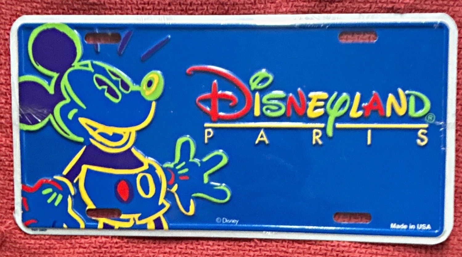 Disneyland Paris Mickey Mouse Souvenir License Plate Sign Disney Franchise Theme Disneyland Paris Mickey Mouse Souvenir License Plate Sign Disney Franchise Theme