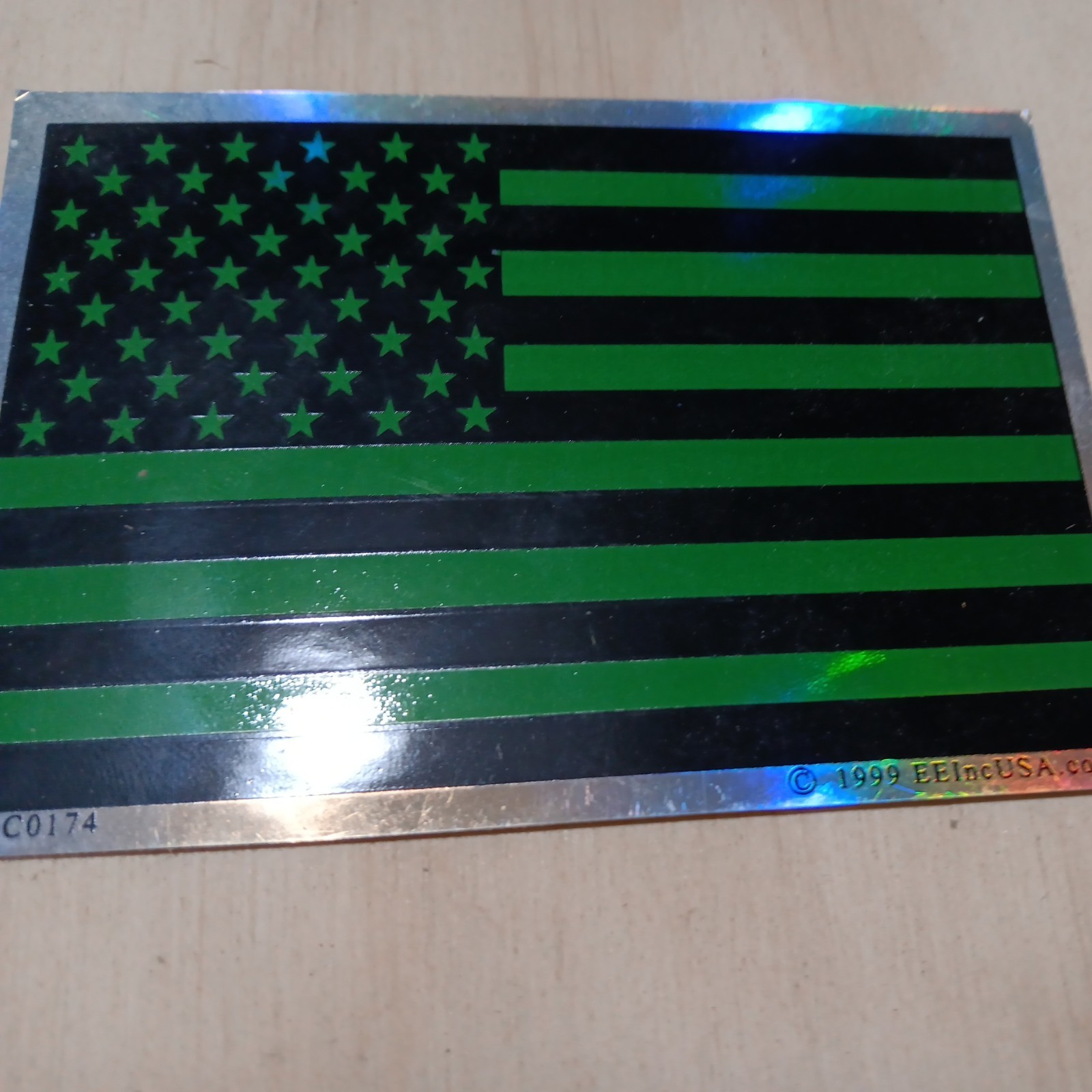 American Flag Forward Subdued  3x4 Inch All Weather Decal Prismatic Reflective
