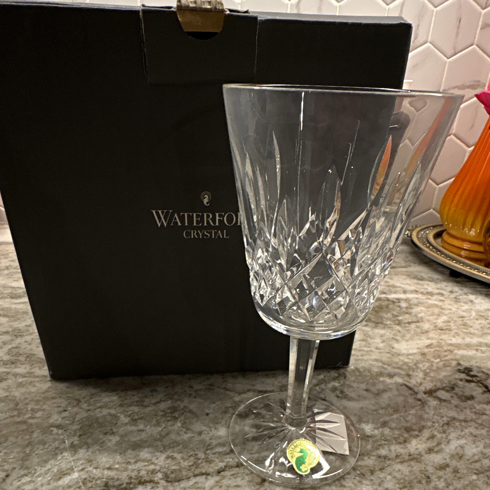 Set 4 Waterford Clear Cut Crystal Stemmed Wine Glass 10 oz w/ Box Set 4 Waterford Clear Cut Crystal Stemmed Wine Glass 10 oz w/ Box