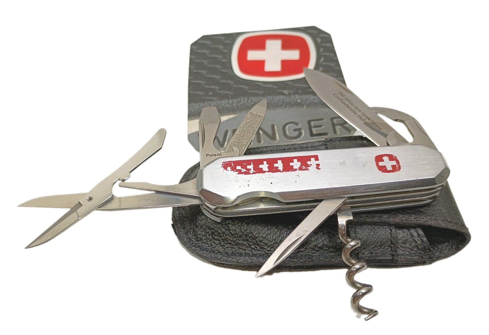 Rare 1991 Wenger Metal 50 700 Years Swiss Anniversary Knife Alox Custom Case