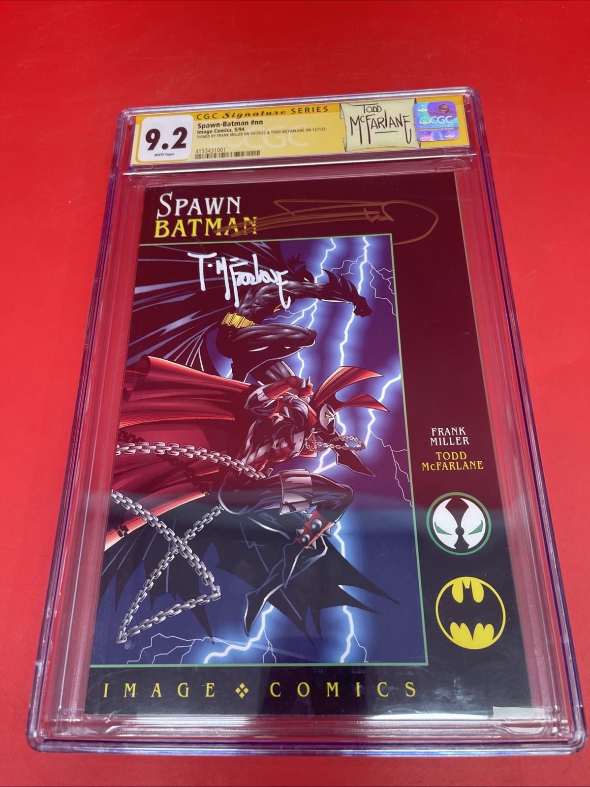 Spawn-Batman #nn CGC 9.2 SS Signed Frank Miller Todd McFarlane Image 1994 Spawn-Batman #nn CGC 9.2 SS Signed Frank Miller Todd McFarlane Image 1994