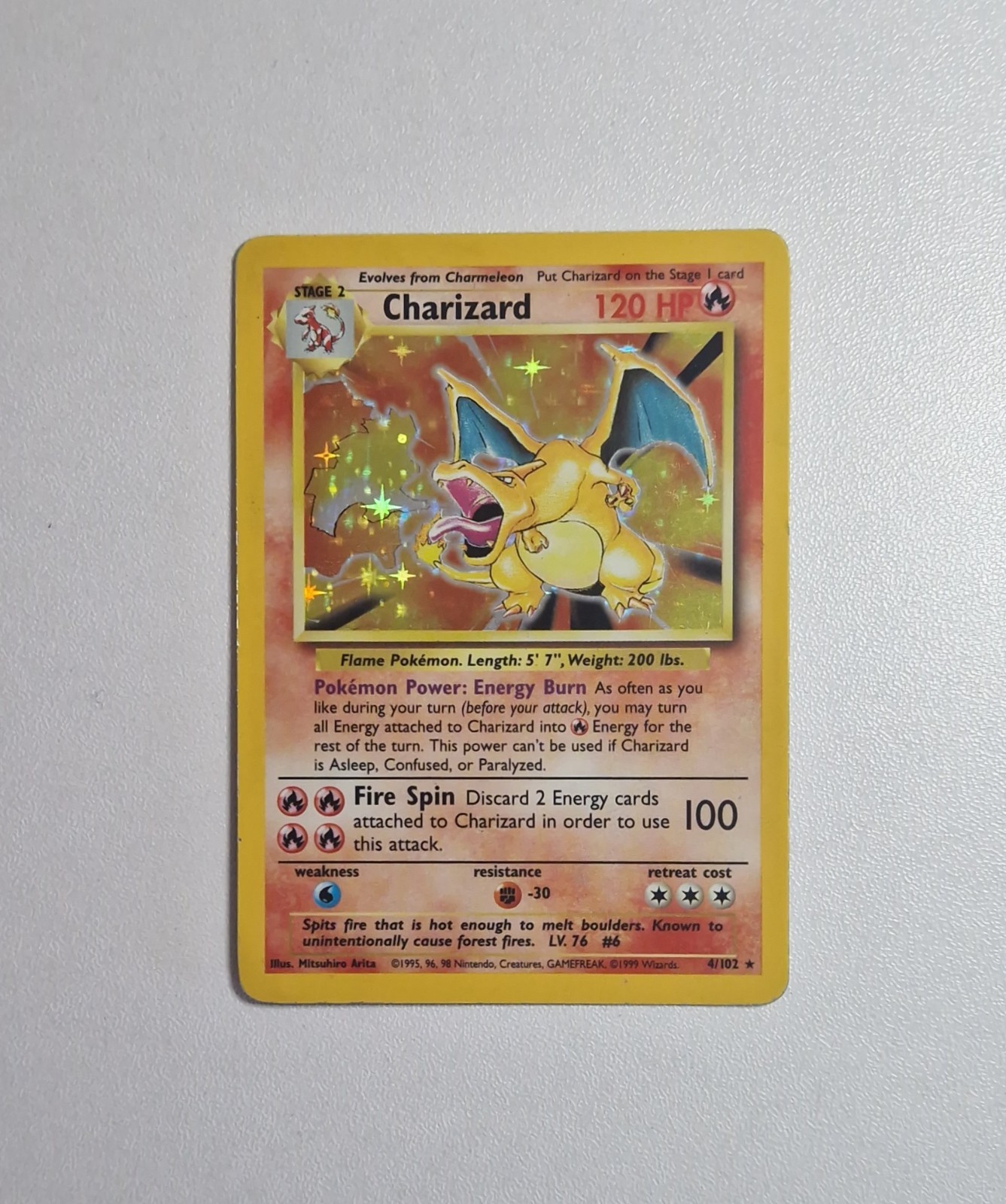 MP+ Great Holo Charizard Base Set 4/102 1999 WOTC Pokemon Card Rare Vintage MP+ Great Holo Charizard Base Set 4/102 1999 WOTC Pokemon Card Rare Vintage