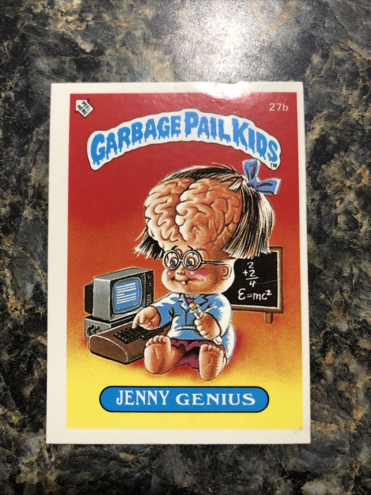 27b JENNY Genius 1985 UK Garbage Pail Kids 1st Series Card