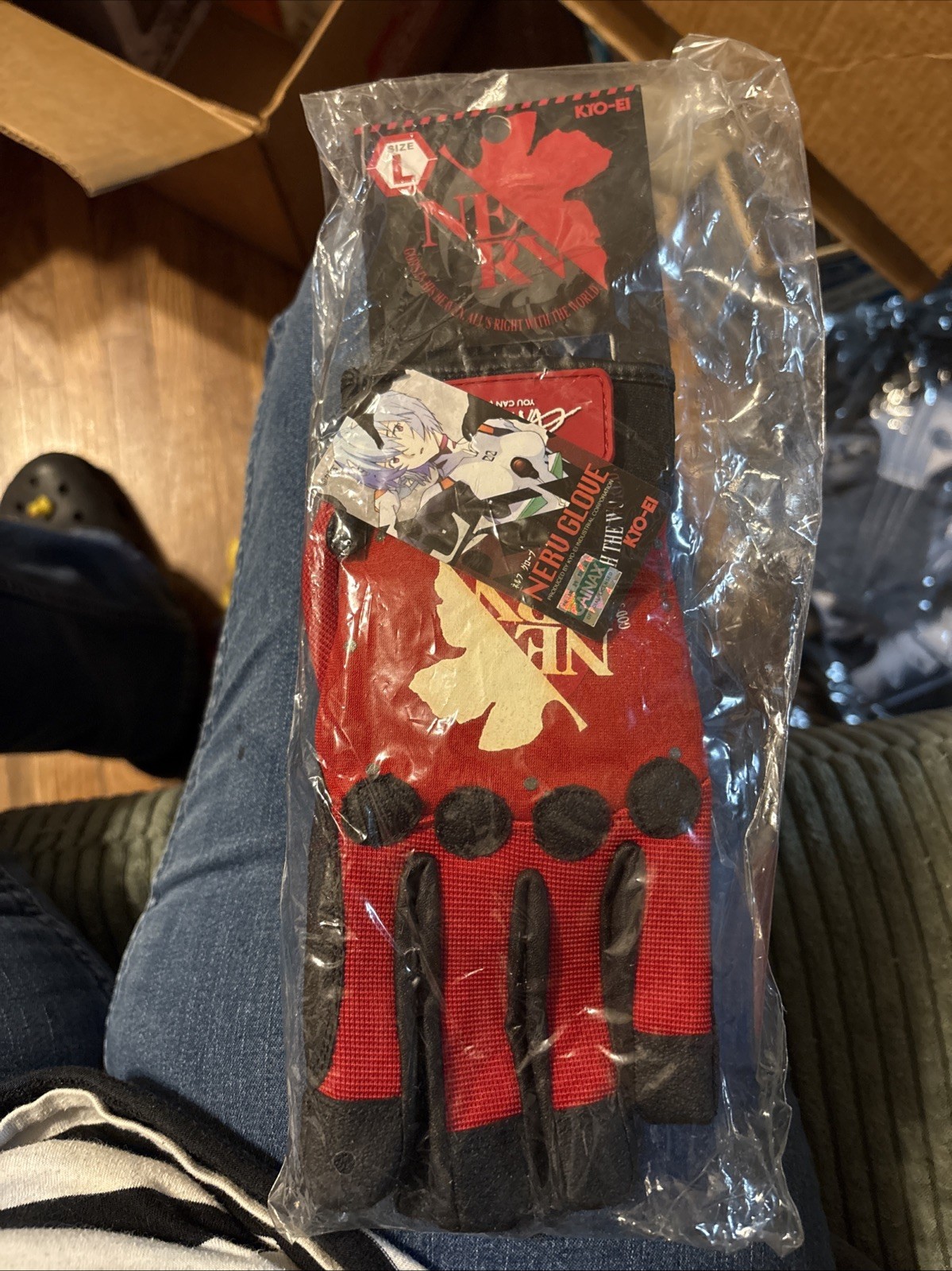 Vintage Rare Unopened Neon Genesis Evangelion Gainax NERV bike gloves Vintage Rare Unopened Neon Genesis Evangelion Gainax NERV bike gloves