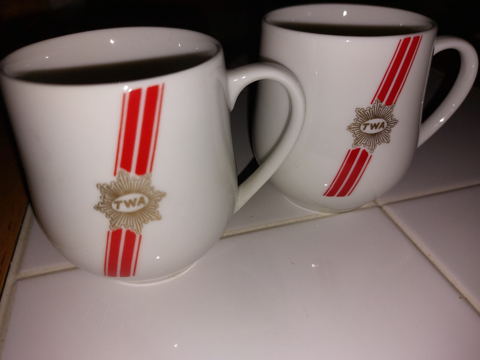 TWO TWA Mugs - Espresso 44-1695 Coffee Tea Mug Cup Vintage Rego Ambassador