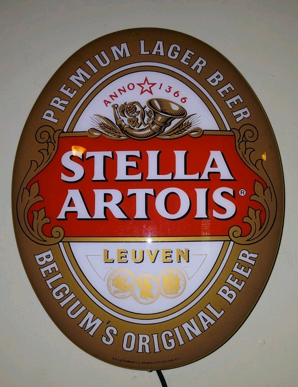 Vintage "STELLA ARTOIS" Illuminated Oval Bar Sign Belgiums Original Beer...HTF Vintage "STELLA ARTOIS" Illuminated Oval Bar Sign Belgiums Original Beer...HTF