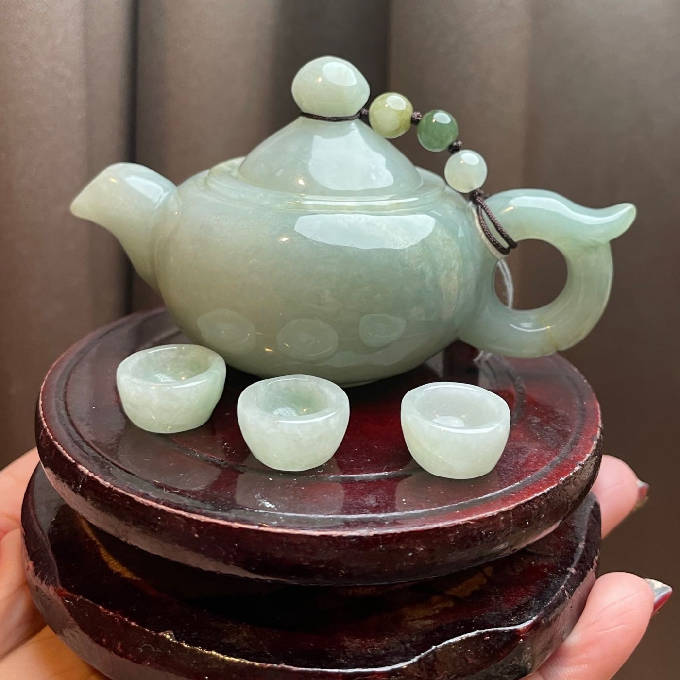 ✨ Beautiful Certified Natural Burmese Grade A Miniature Jadeite Tea Set ✨ Beautiful Certified Natural Burmese Grade A Miniature Jadeite Tea Set